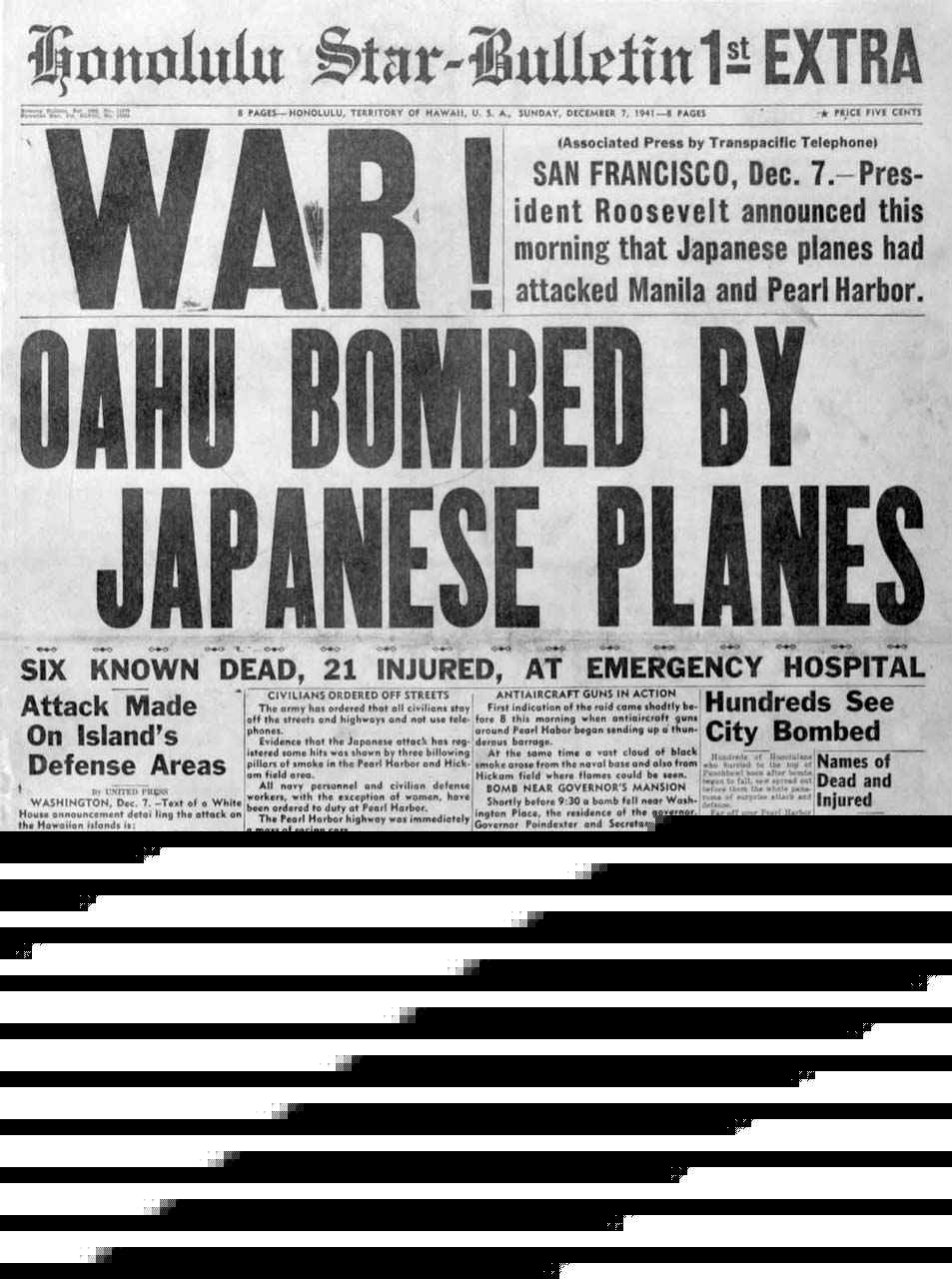 Honolulu Star Bulletin 1st Extra