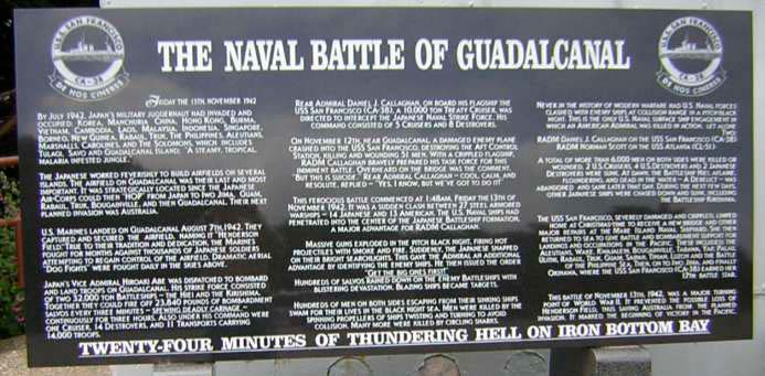 Plaque #2 USS San Francisco Monument at Lands End