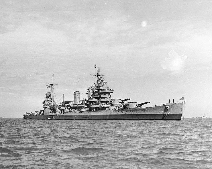 USS CA-38 San Francisco near Korea in 1945